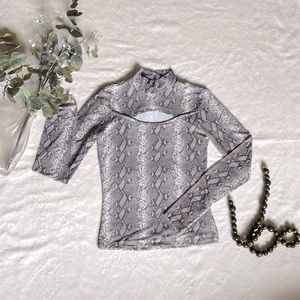 Brand new snake skin tight high neck shirt!